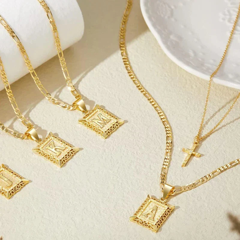 Cross Initial Halsketten-Set | Gold