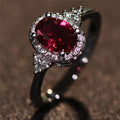 Silber Rubin Halo Ring