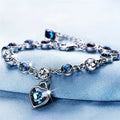 Silber Saphir Herz Chain Armband