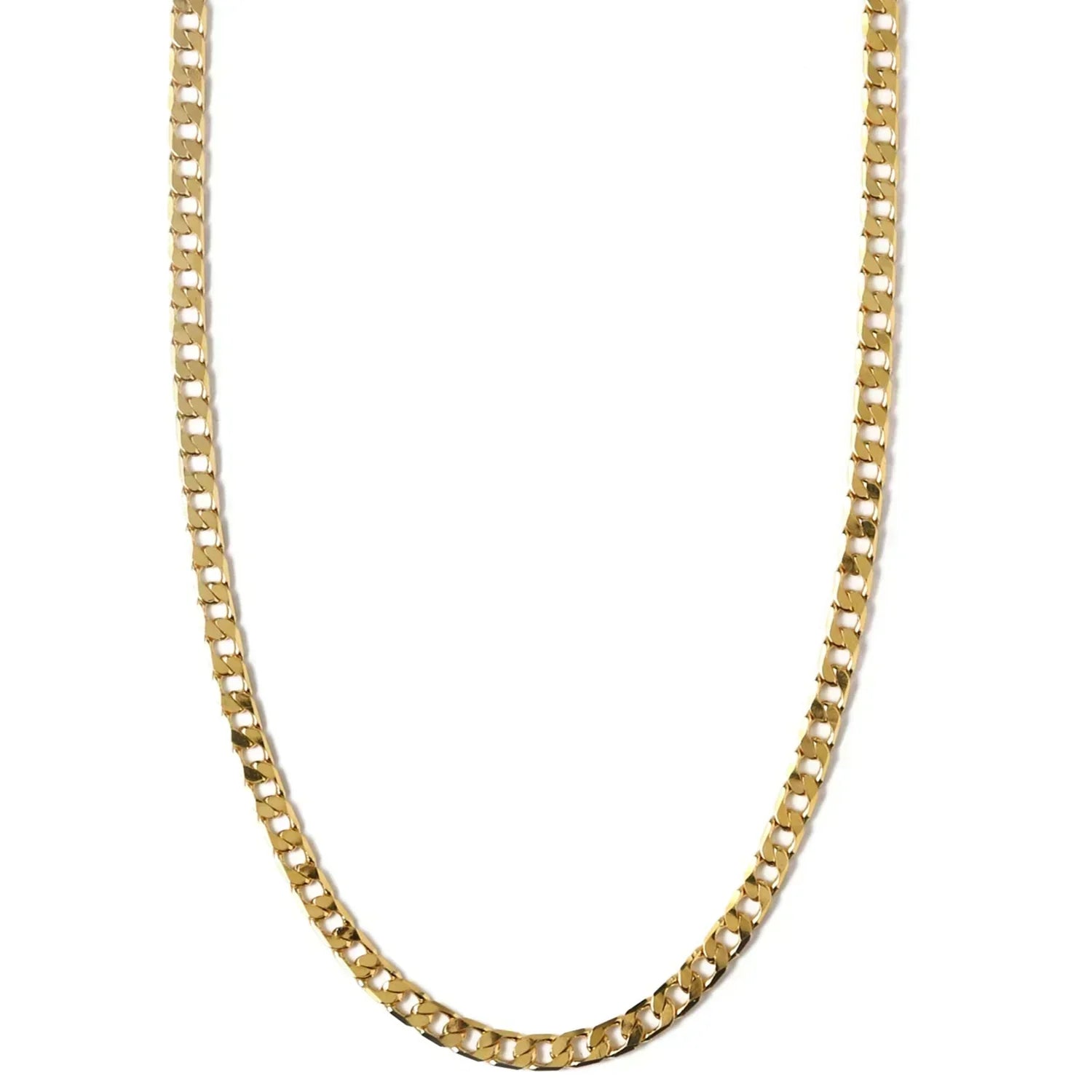 Flat Link Curb Chain Halskette | Gold