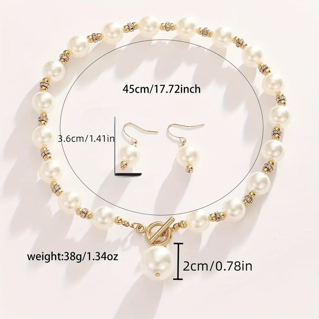 Chunky Perle Statement Halsketten-Set