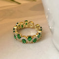 Calira Sparkling Smaragd Open Ring | Gold