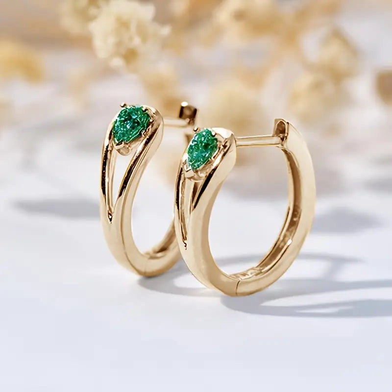 Gold Smaragd Accent Creolen