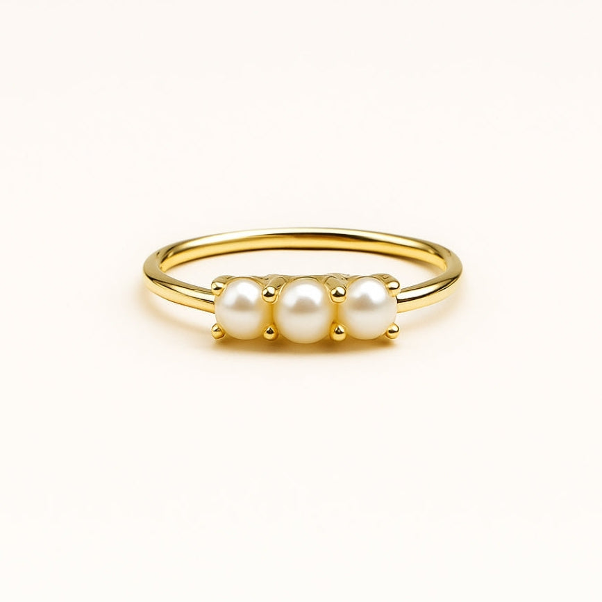 Triple Perle Gold Ring