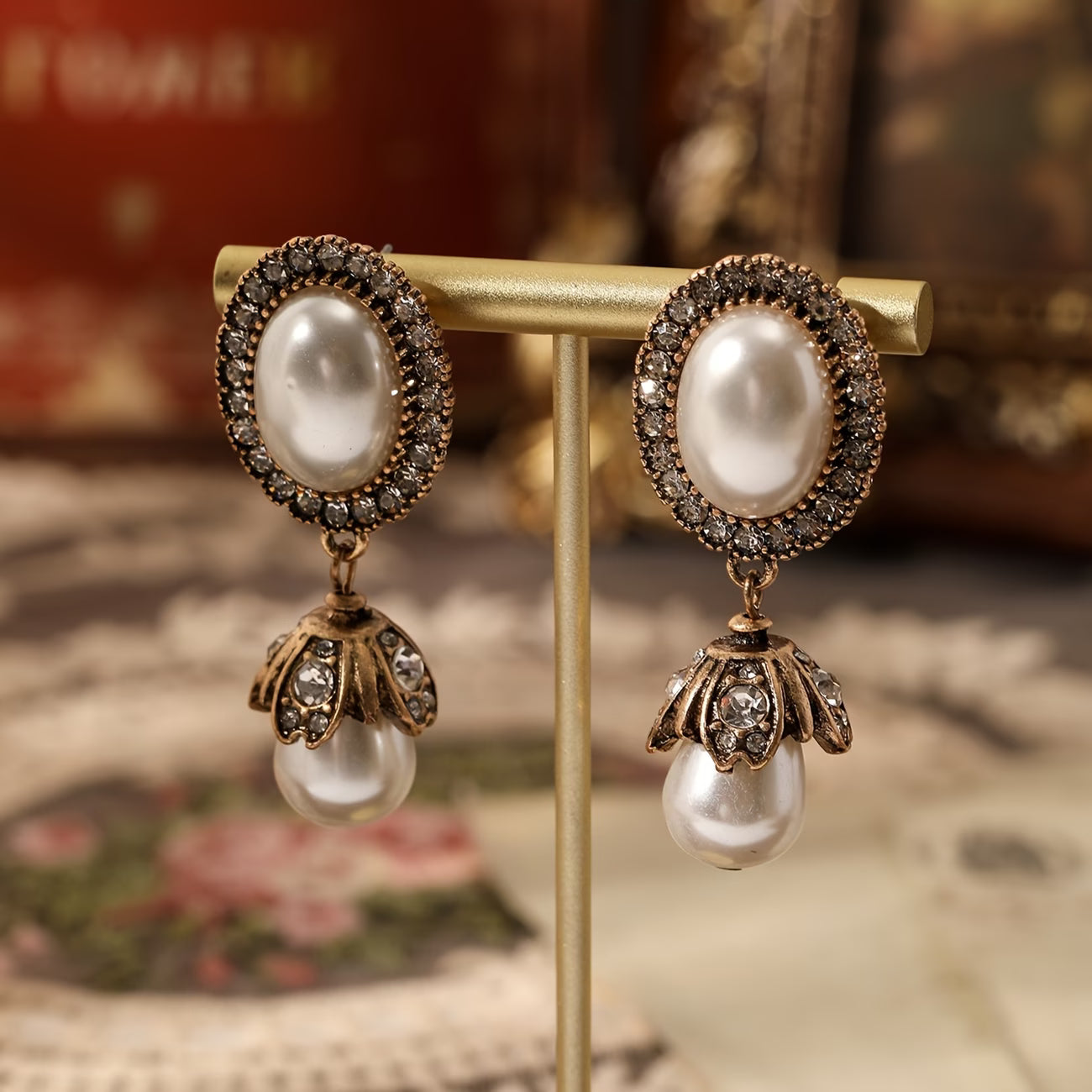 Vintage Perle Frame Ohrhänger