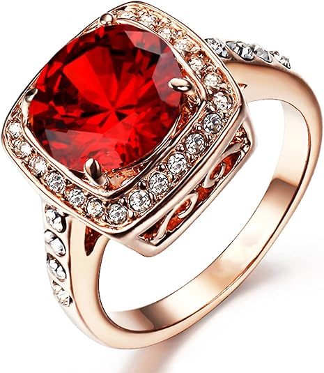 Rubin Halo Statement Ring | Rose Gold