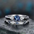 Sapphriel Crown Ring-Set | Weiß Gold
