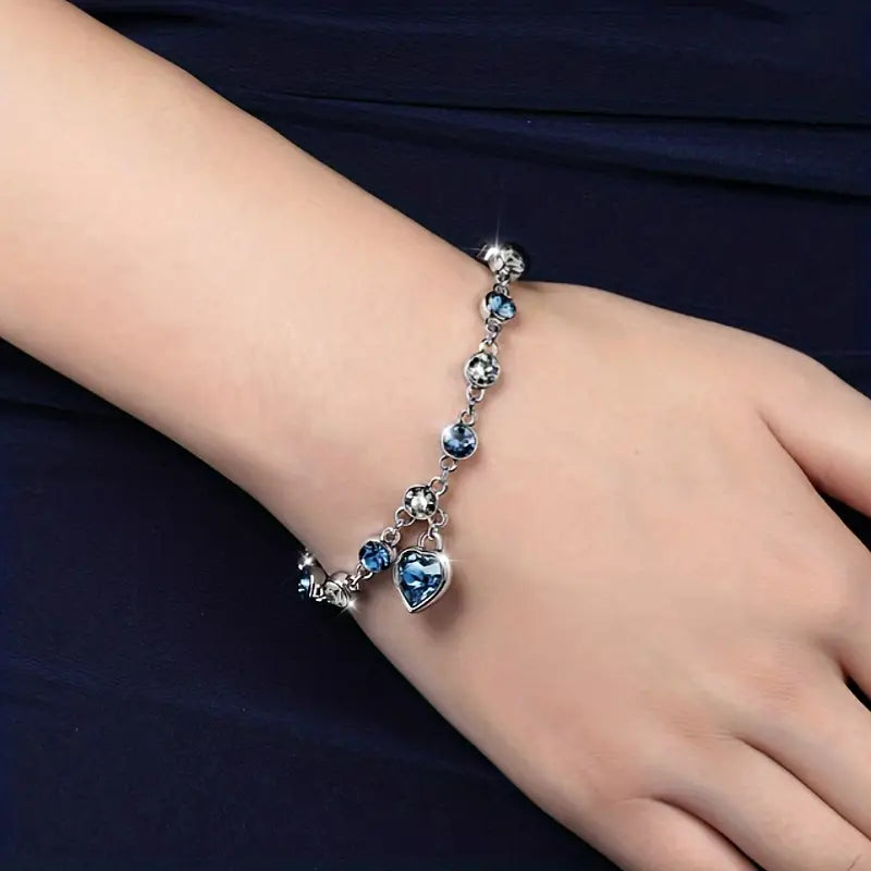 Ocean Herz Glow Armband | Weiß Gold