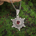 Silber Rubin Star Pendant Halskette