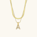 Fiona Layered Gold Initial Letter Halskette