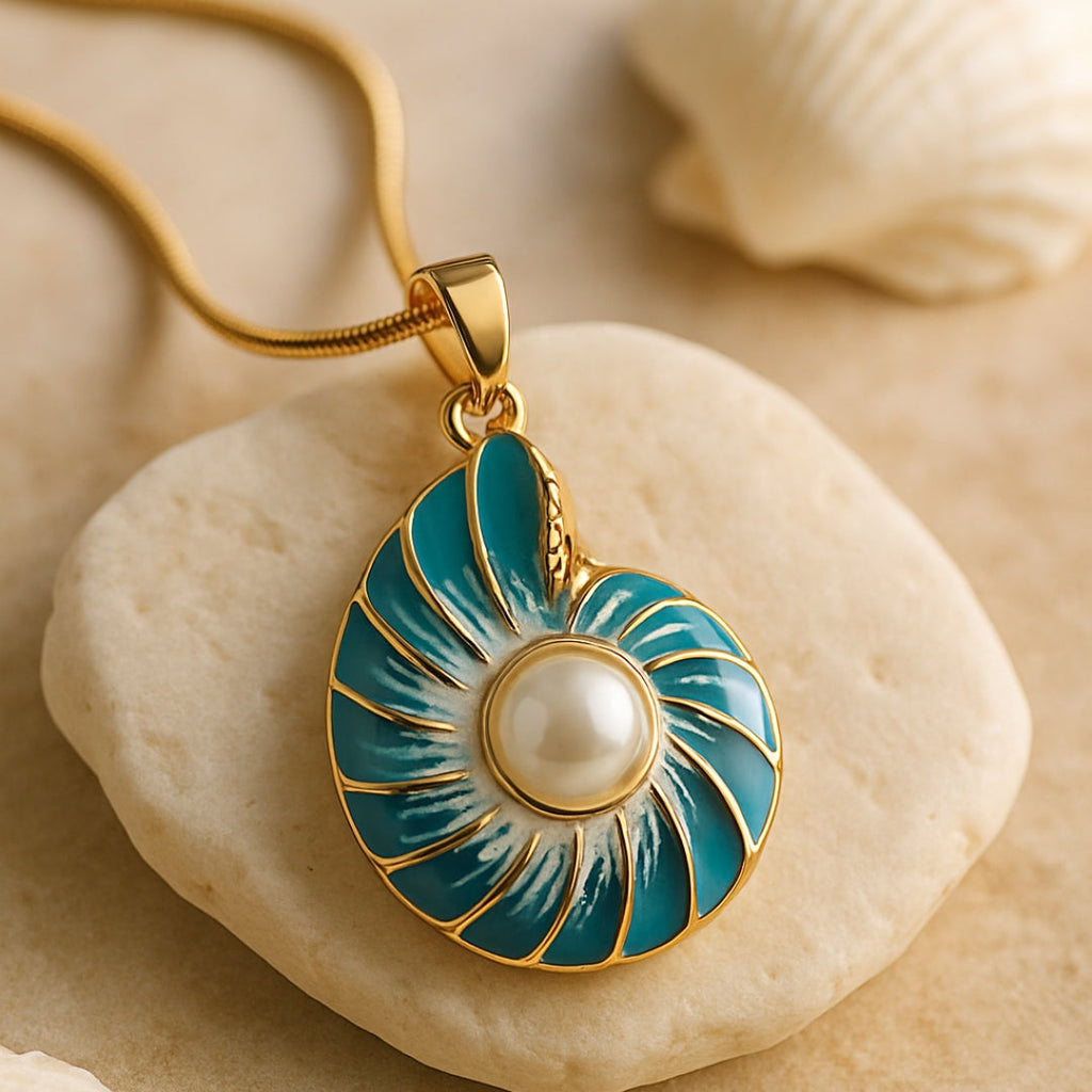 Seashell Perle Gold Halskette
