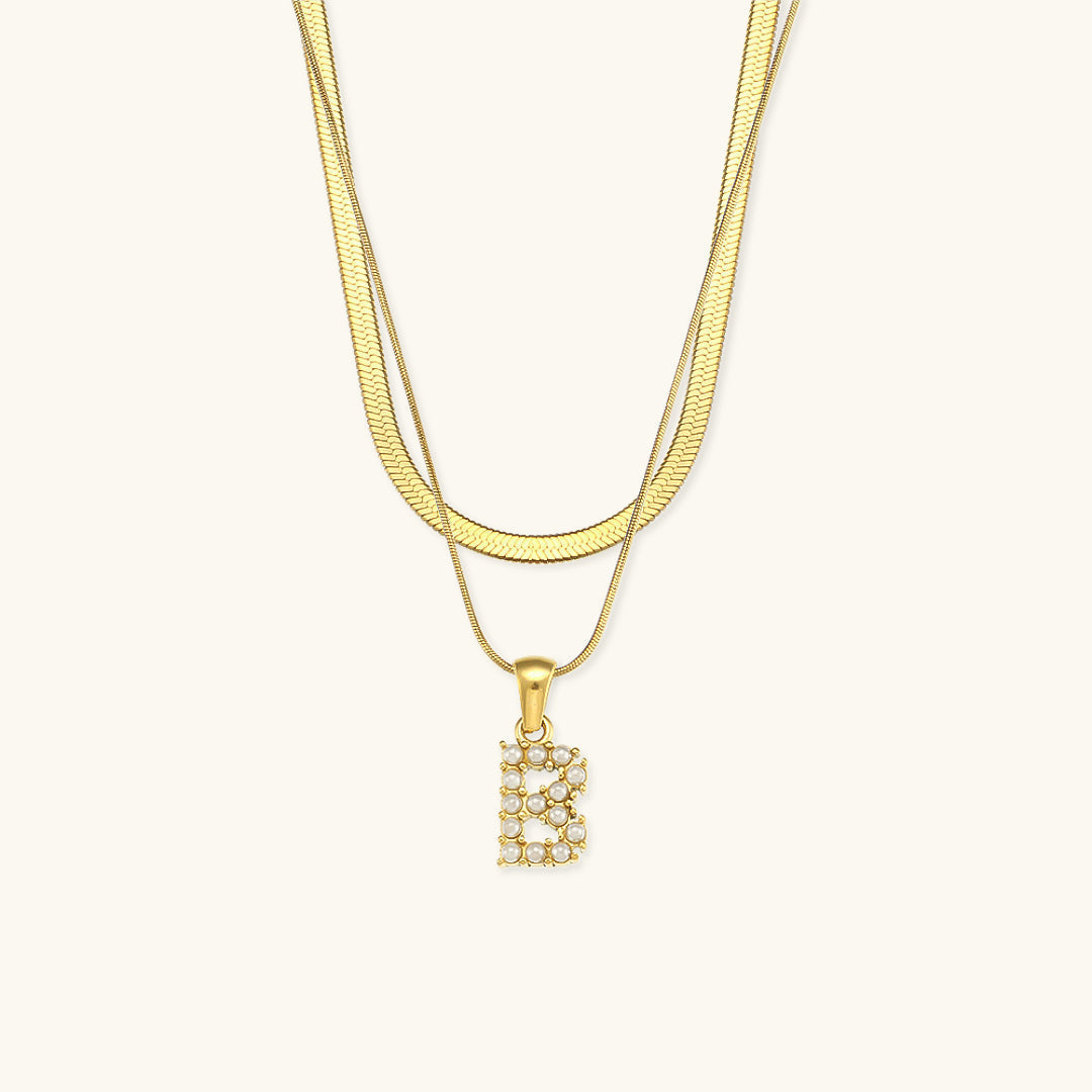 Fiona Layered Gold Initial Letter Halskette
