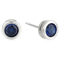 Saphir Bezel Ohrstecker | Weiß Gold