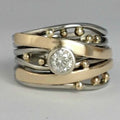 Silber and Gold Bezel Wrap Ring