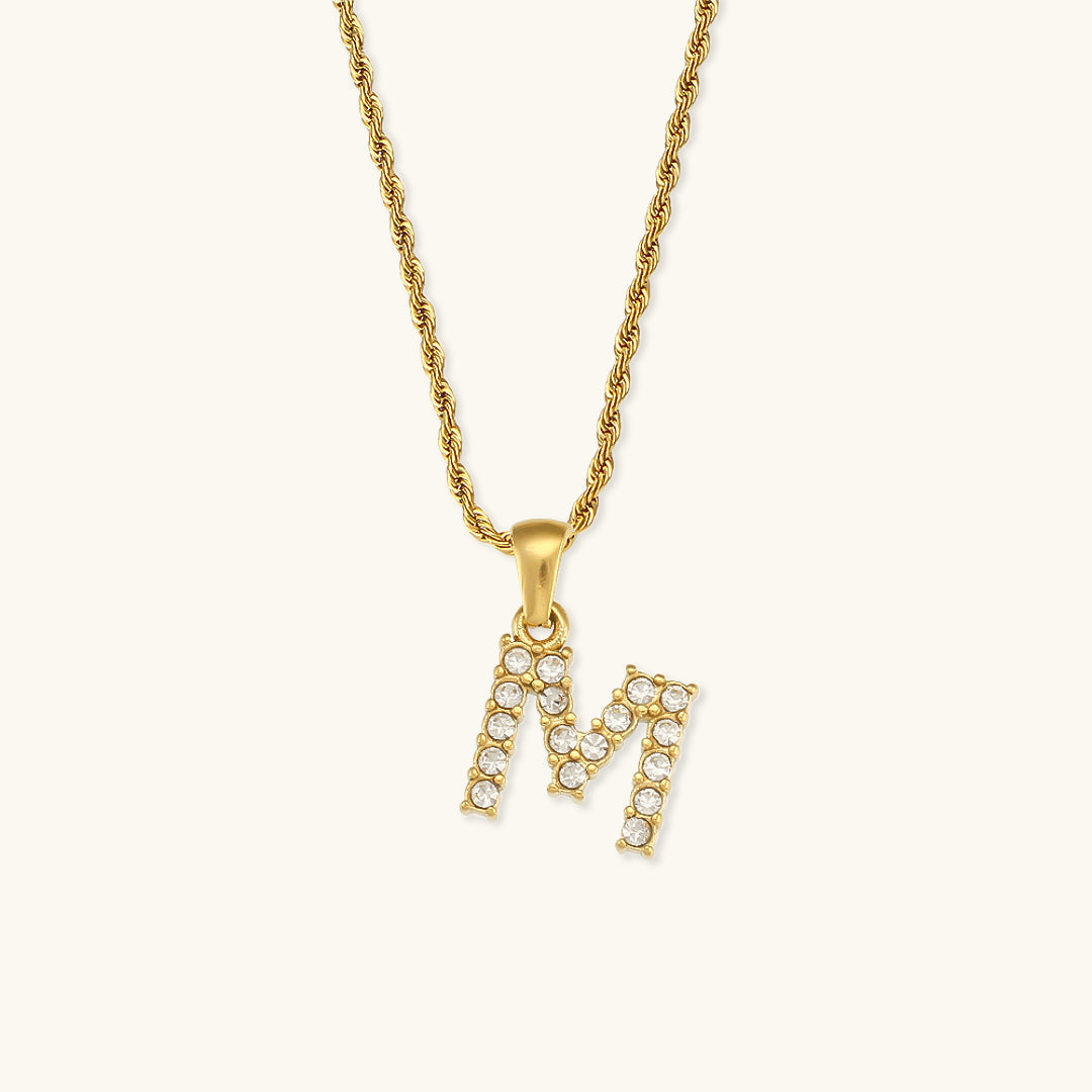 Maeve Letter Initial Diamant Halskette