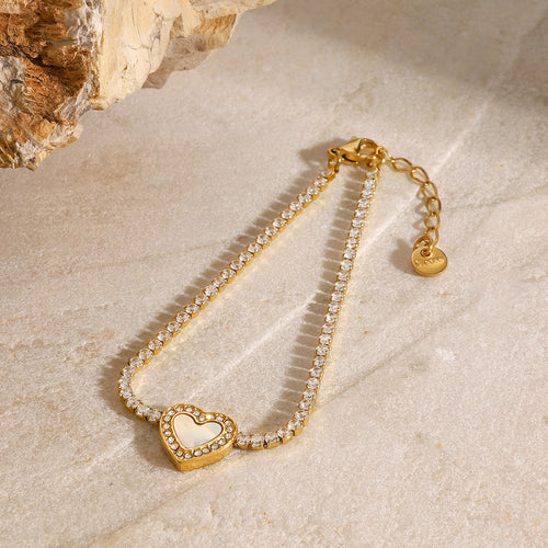 Cameron Diamant Herz-Tennisarmband
