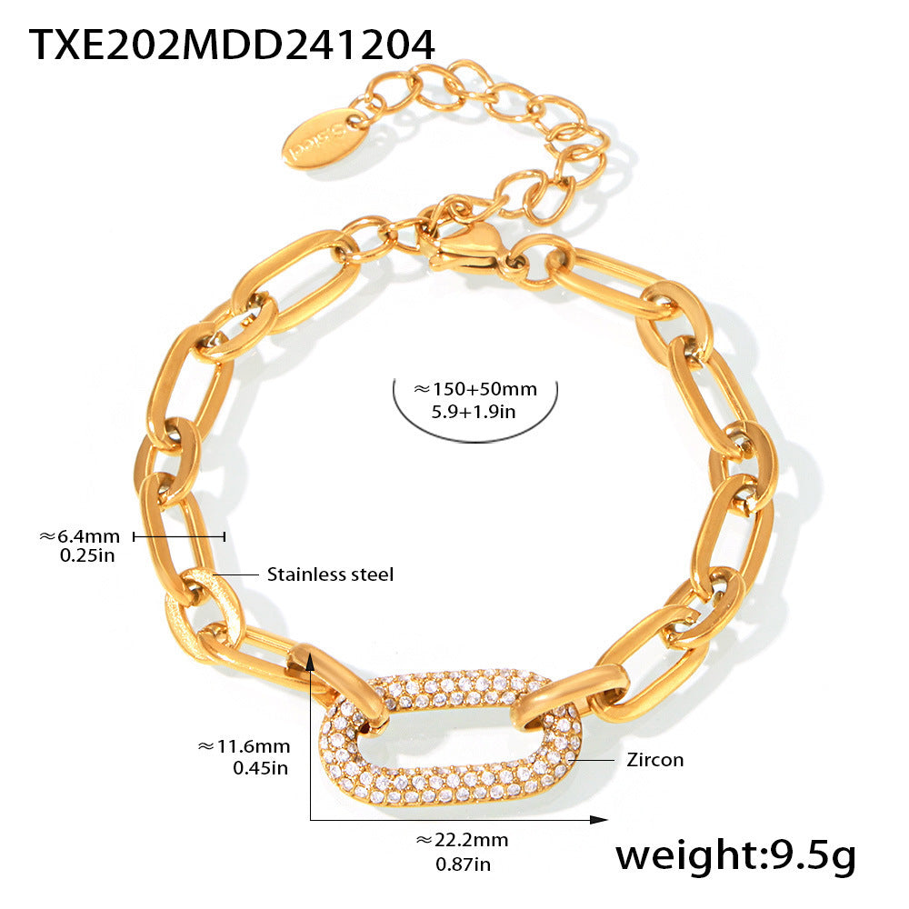 Paved Chunky Chain Link Schmuckset | Gold