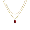 Paperclip Layered Rubin Halskette | Gold
