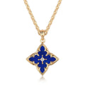 Blue Clover Pendant Halskette | Gold