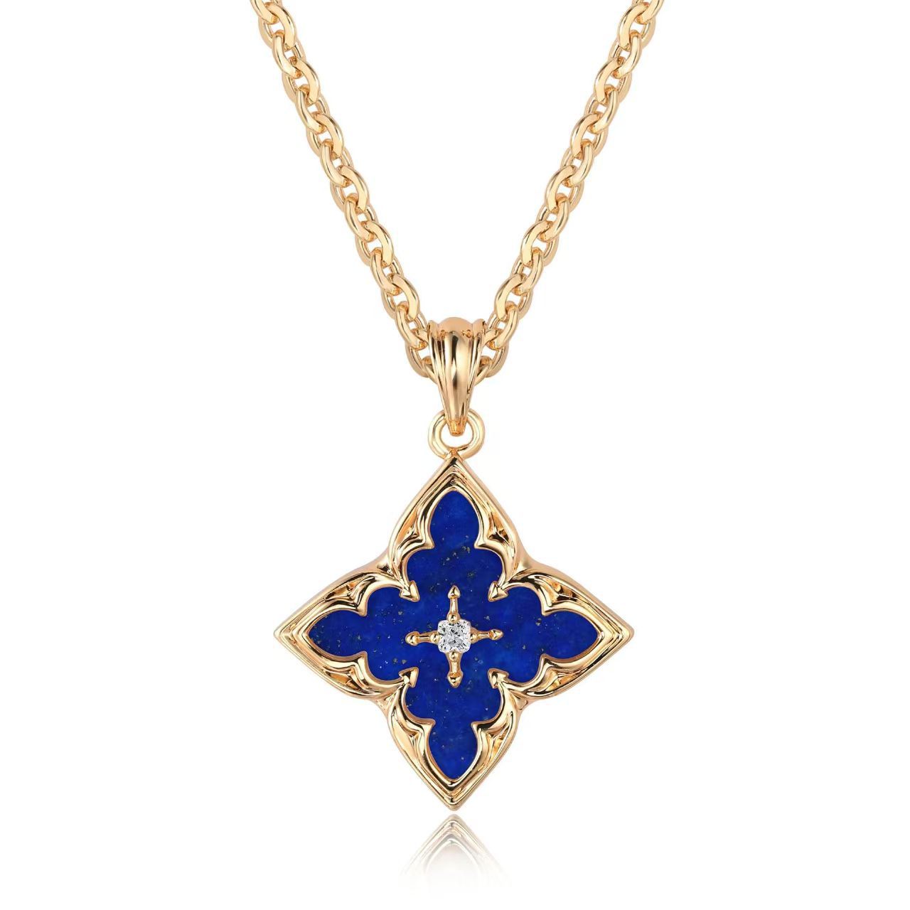 Weiß Clover Pendant Halskette | Gold