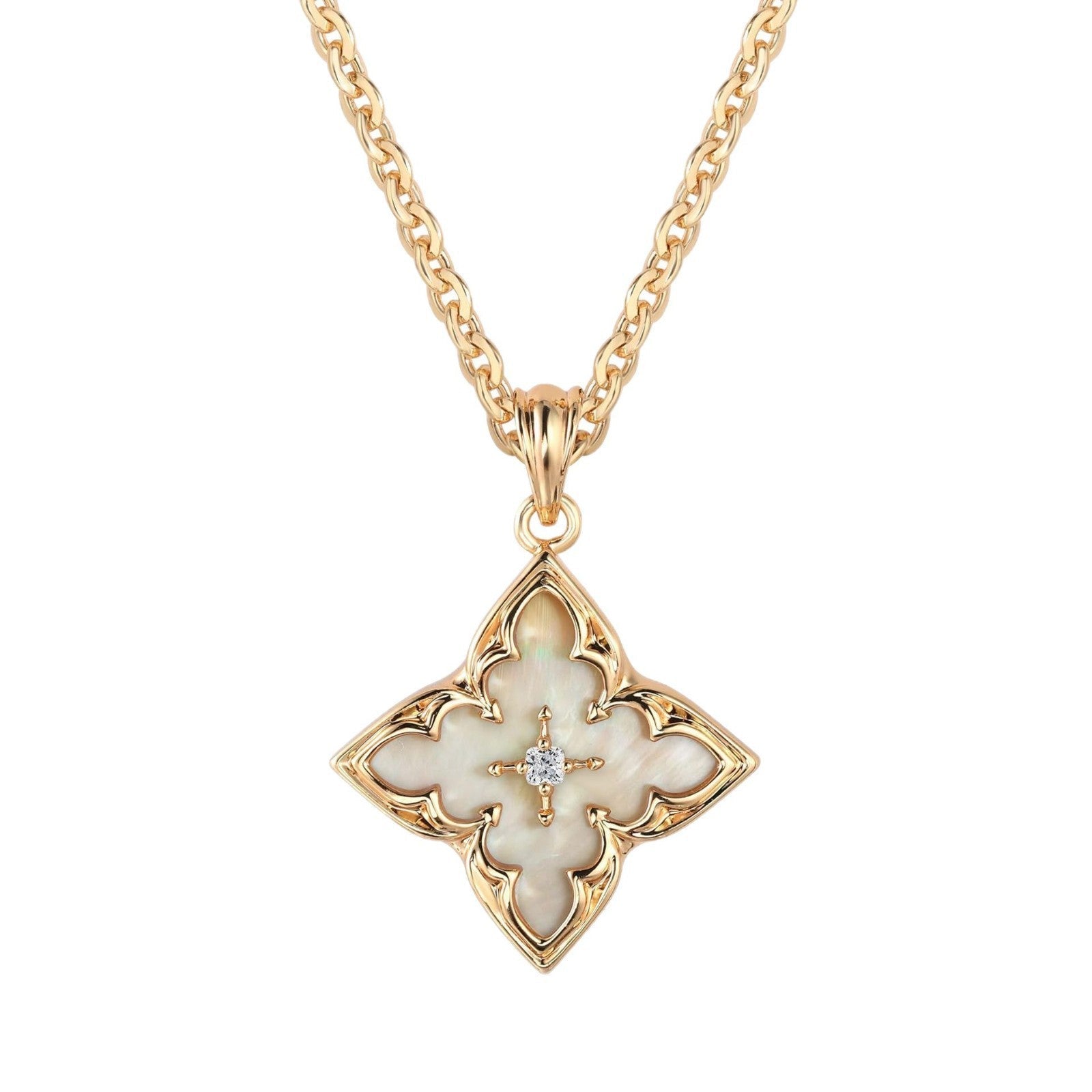Brown Clover Pendant Halskette | Gold