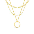 Open Circle Three Row Halskette | Gold
