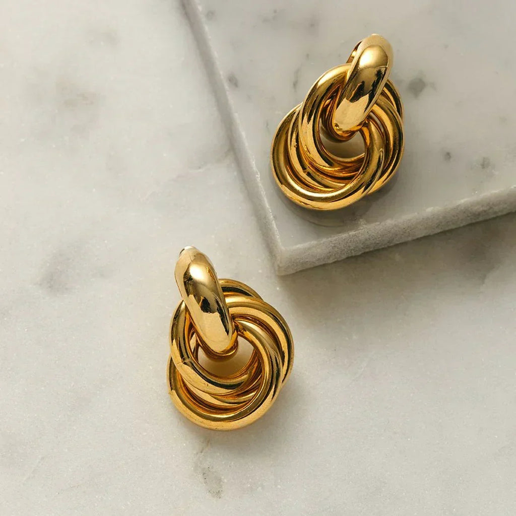 Statement Interlocking Ohrringe | Gold