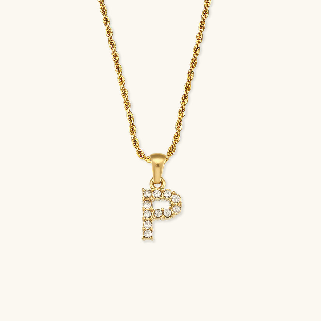 Maeve Letter Initial Diamant Halskette