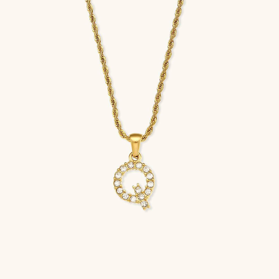 Maeve Letter Initial Diamant Halskette