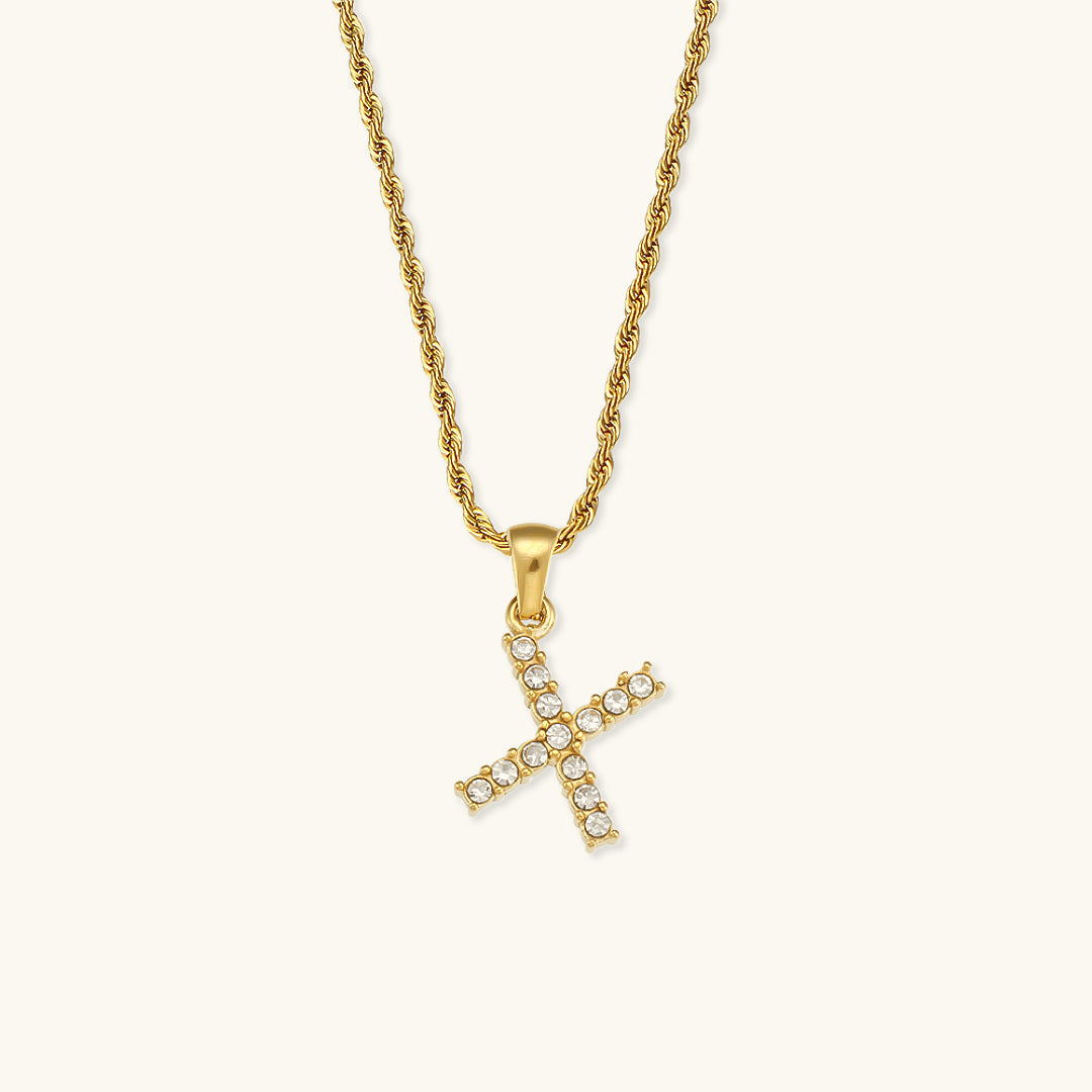 Maeve Letter Initial Diamant Halskette