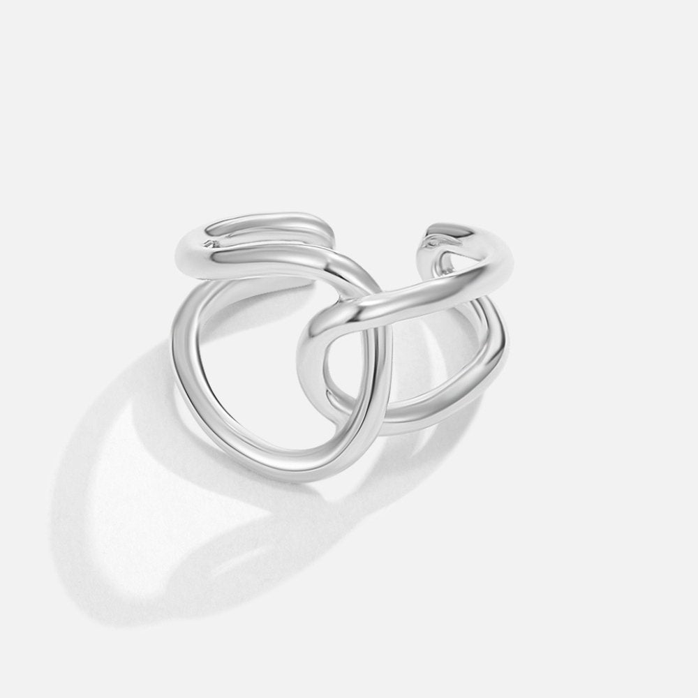 Silber Interlocking Open Ring