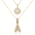 Pave letter initial halsketten-set | Gold