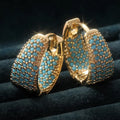 Golden-Tone Türkis Beaded Creolen | Gold