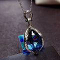 Silber Saphir Teardrop Halskette