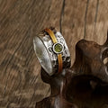 Silber and Gold Rustic Band Ring