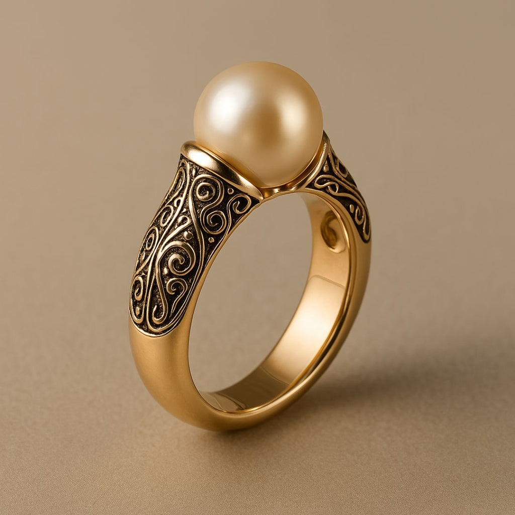 Gold Filigree Perlenring