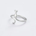 Silber Cat Motif Ring