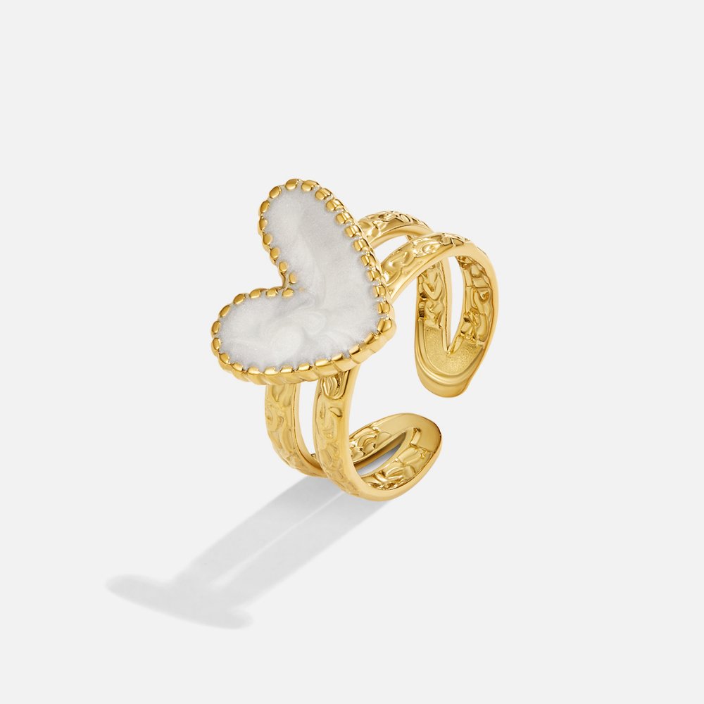 Gold Herz Motif Ring